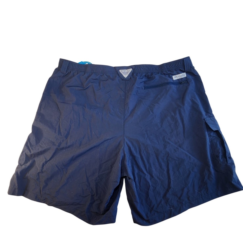 COLUMBIA PFG Cargo Shorts Mens XXL Navy Blue Omni-Shade UPF 50 Quick-dry NEW - Picture 2 of 5
